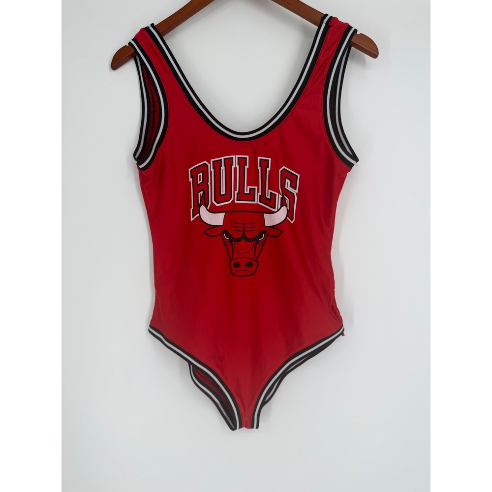 NBA Womens Chicago Bulls Bodysuit Large Red Basketball Sporty Streetwear Gameday